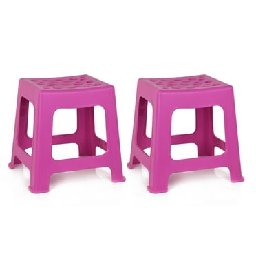 Mintra Home Light Duty Plastic Stools (12.5in Height, 2 Pack)