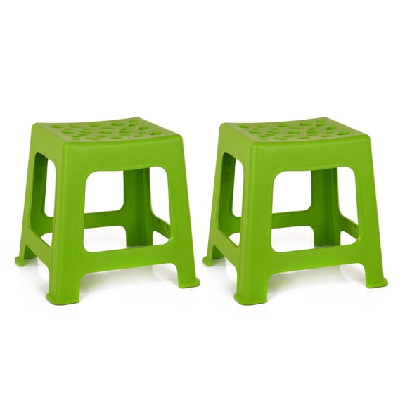 Mintra Home Light Duty Plastic Stools (12.5in Height, 2 Pack)