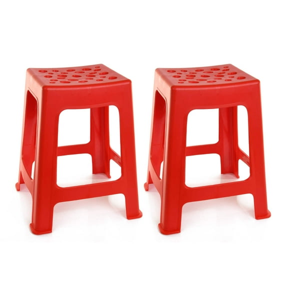 Mintra Home Light Duty Plastic Stools (18in Height, 2 Pack)