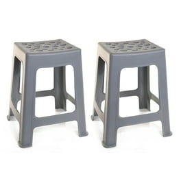 Andeworld 18 inch Stackable Metal Bar Stools Set of 4 Counter Height Seating Silver Walmart