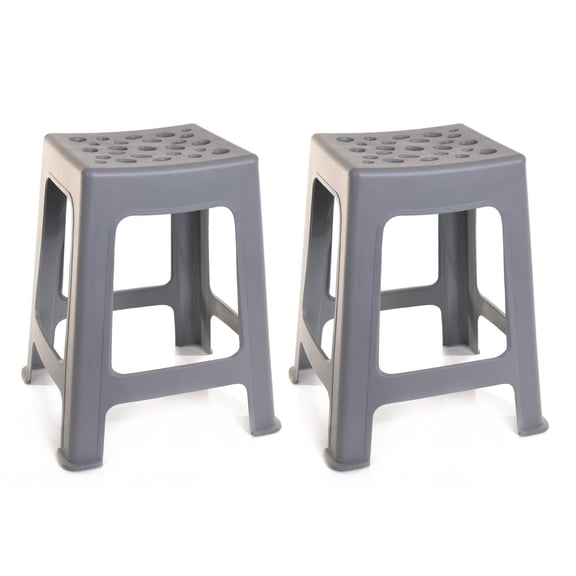 Mintra Home Light Duty Plastic Stools (18in Height, 2 Pack)