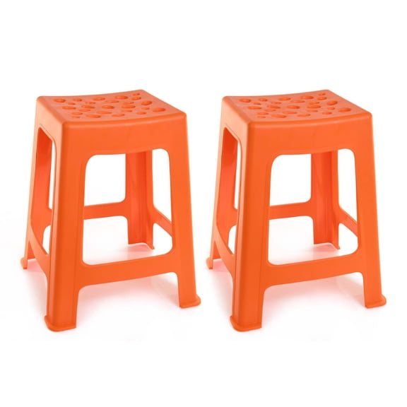Mintra Home Light Duty Plastic Stools (18in Height, 2 Pack)