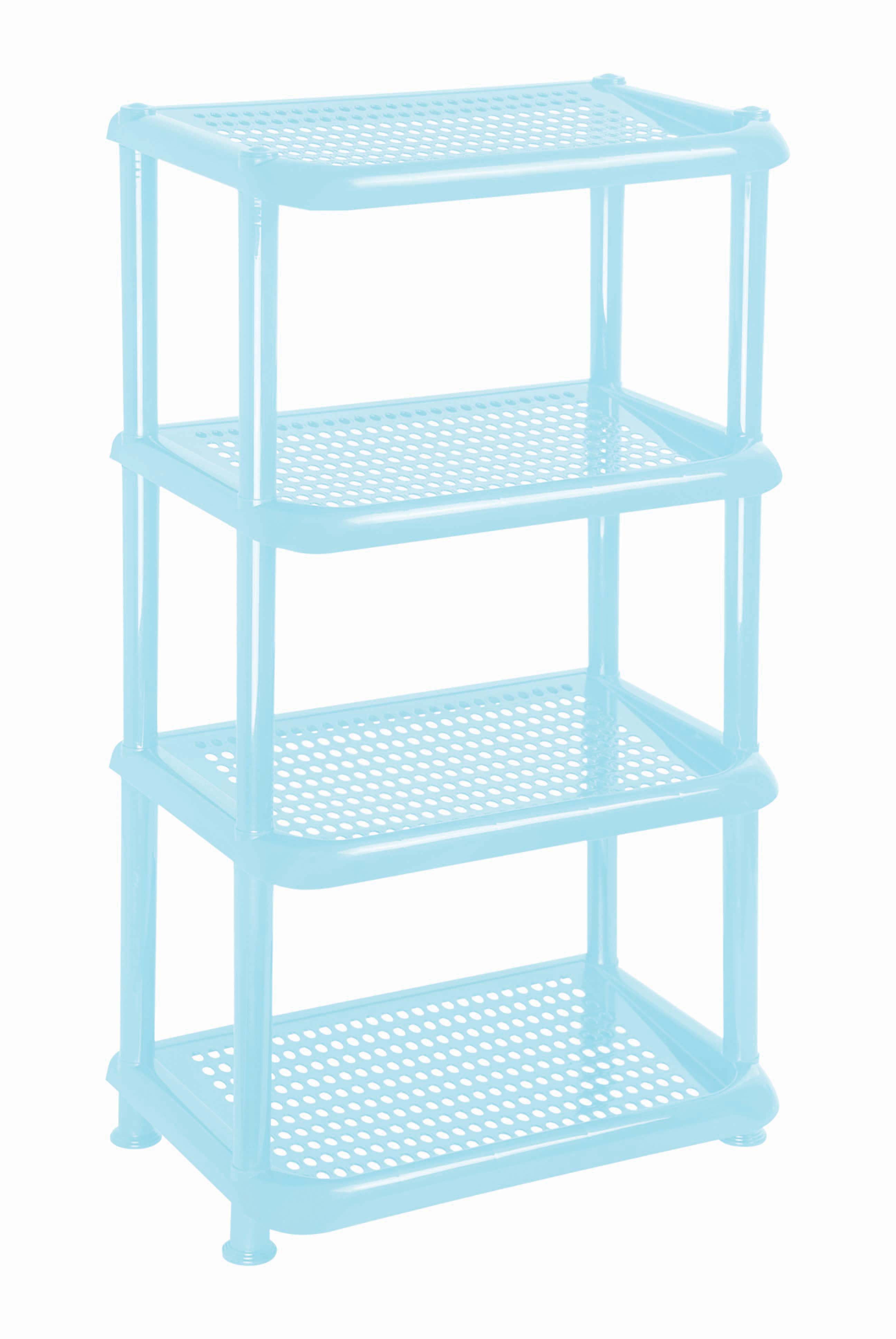 Mintra Home Light Duty Plastic Storage Racks (Rectangular Rack, Powder ...