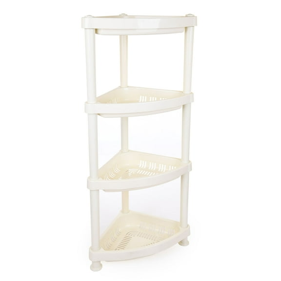 Mintra Home Light Duty Plastic Storage Racks (Triangular Rack, Ivory) -07257-