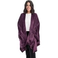 thumbnail image 1 of Mintra Home Microfiber Wearable Blanket with Pockets, Soft Cozy Warmth Snuggies for Women & Men, Full Sleeves Hooded Blanket, One Size Fits All (Purple), 1 of 2