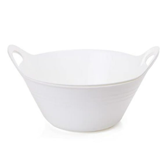 Mintra Home - 4.5L Large Snack Bowl w/Handles 2PK - White - Large Serving Bowls for Snacks, Popcorn, Chips, Candy (11.25inW x 6.