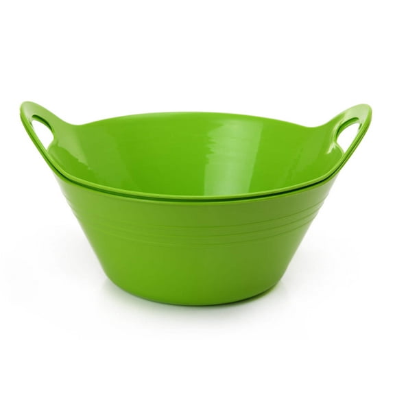 Mintra Home - 4.5L Large Snack Bowl w/Handles 2PK - Green - Large Serving Bowls for Snacks, Popcorn, Chips, Candy (11.25inW x 6.