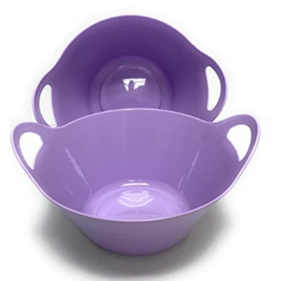 Mintra Home - 4.5L Large Snack Bowl w/Handles 2PK - Lavender - Large Serving Bowls for Snacks, Popcorn, Chips, Candy (11.25inW x 6.