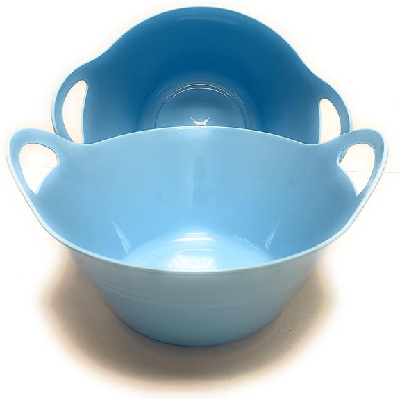 Mintra Home Plastic Bowls with Handles 2 Pack (Large, Arctic Ice)