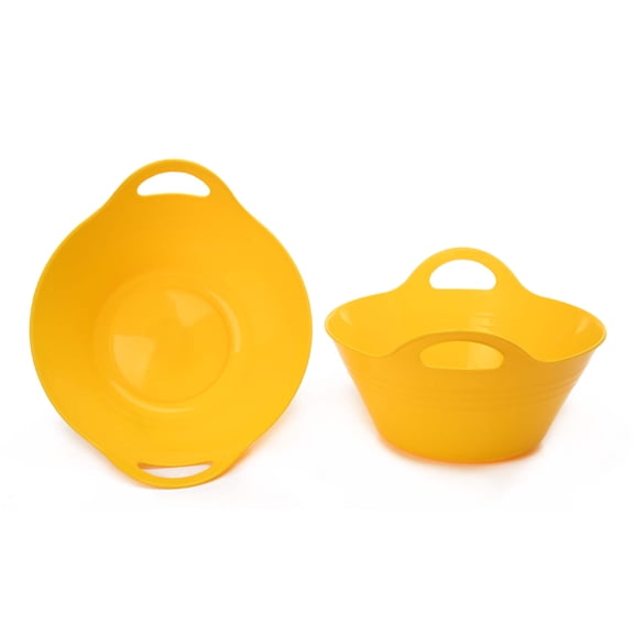 Mintra Home-Plastic Bowls with Handles, 2 Pack (Medium, 2.5L)