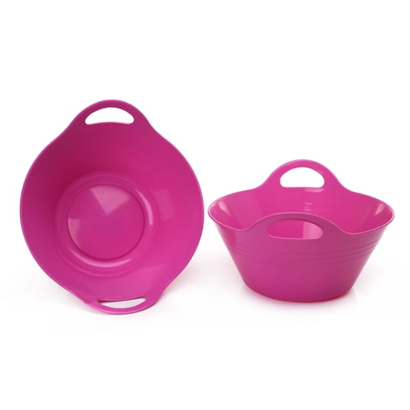 Mintra Home-Plastic Bowls with Handles, 2 Pack (Medium, 2.5L)