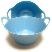 Mintra Home Plastic Bowls with Handles 3 Pack Small, Arctic Ice