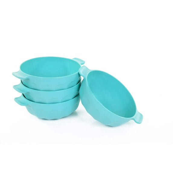 Mintra Home Unbreakable Plastic Bowl - Bowl with Two Handles 4 Pack