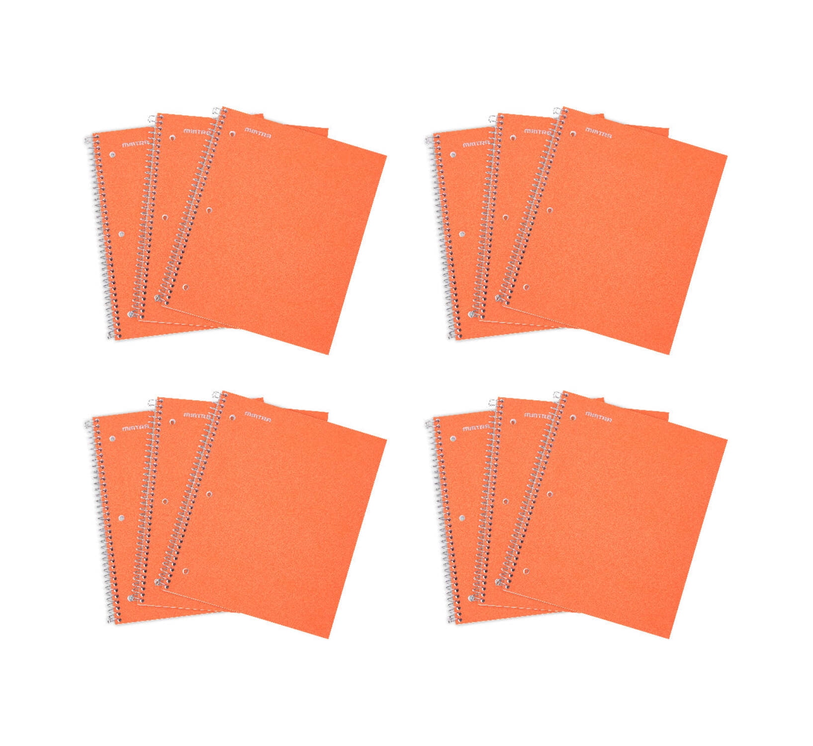 Mintra Office Durable Spiral Notebooks, 1 Subject, 100 Sheets, College Ruled 12 Pack