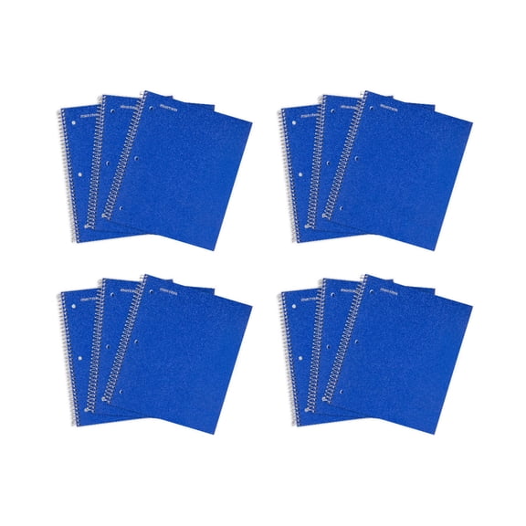 Mintra Office Durable Spiral Notebooks, 1 Subject, 100 Sheets, Wide Ruled, 12 Pack