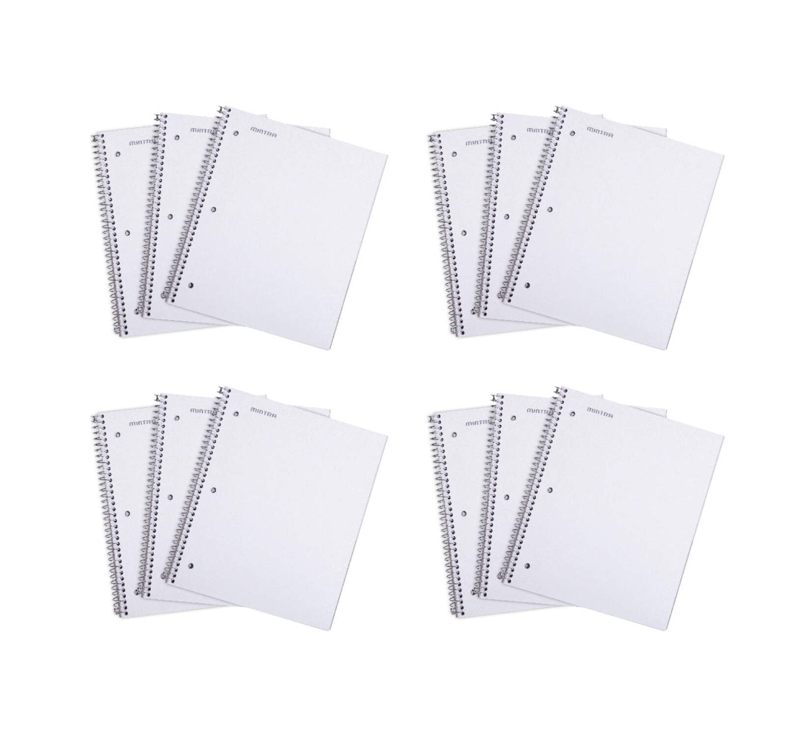 Mintra Office Durable Spiral Notebooks, 1 Subject, 100 Sheets, College Ruled 12 Pack