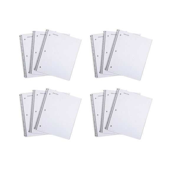 Mintra Office Durable Spiral Notebooks, 1 Subject, 100 Sheets, College Ruled 12 Pack