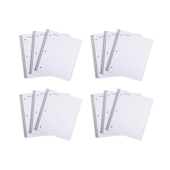 Mintra Office Durable Spiral Notebooks, 1 Subject, 100 Sheets, College Ruled 12 Pack