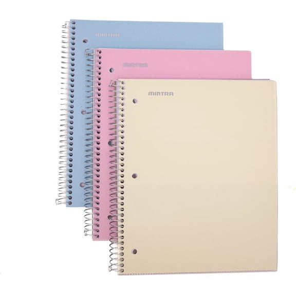 Spiral Durable Notebooks, 3 Pack (1 Subject, Wide Ruled)