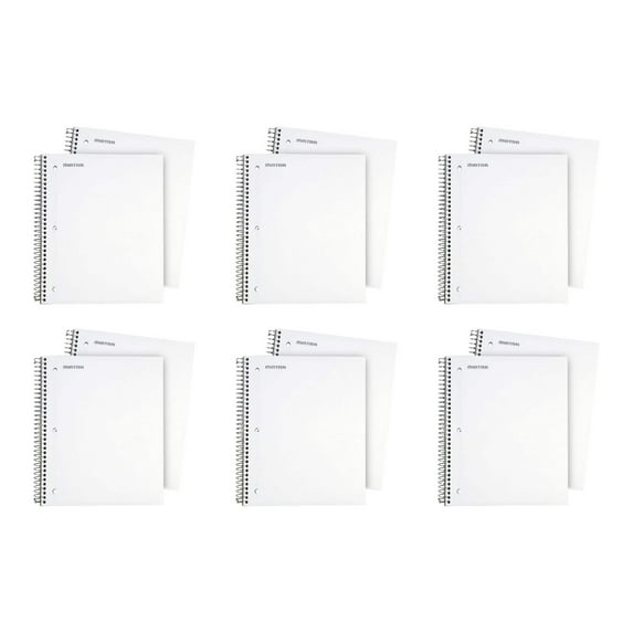 Mintra Office Durable Spiral Notebooks, 3 Subject, 150 Sheets, College Ruled 12 Pack