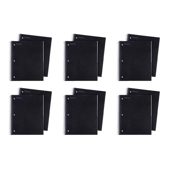 Mintra Office Durable Spiral Notebooks, 3 Subject, 150 Sheets, College Ruled 12 Pack