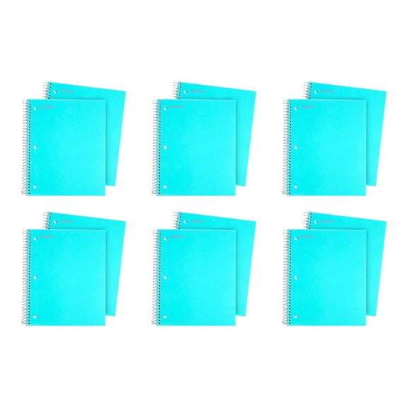 Mintra Office Durable Spiral Notebooks, 3 Subject, 150 Sheets, College Ruled 12 Pack