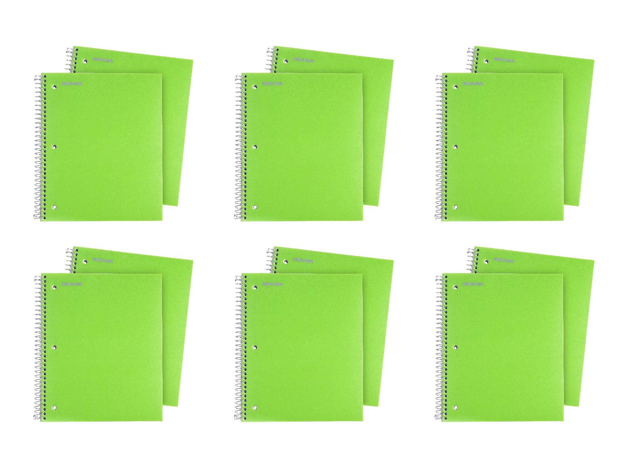 Mintra Office Durable Spiral Notebooks, 3 Subject, 150 Sheets, College Ruled 12 Pack