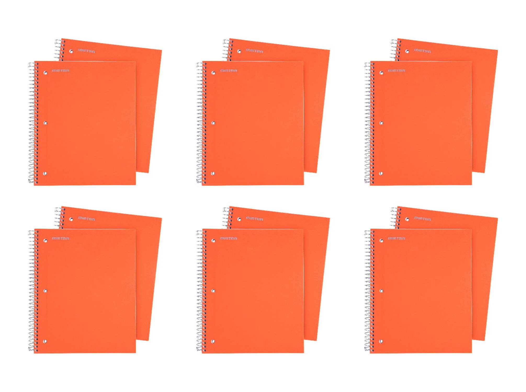 Mintra Office Durable Spiral Notebooks 3 Subject, 150 Sheets, Wide Ruled 12 Pack