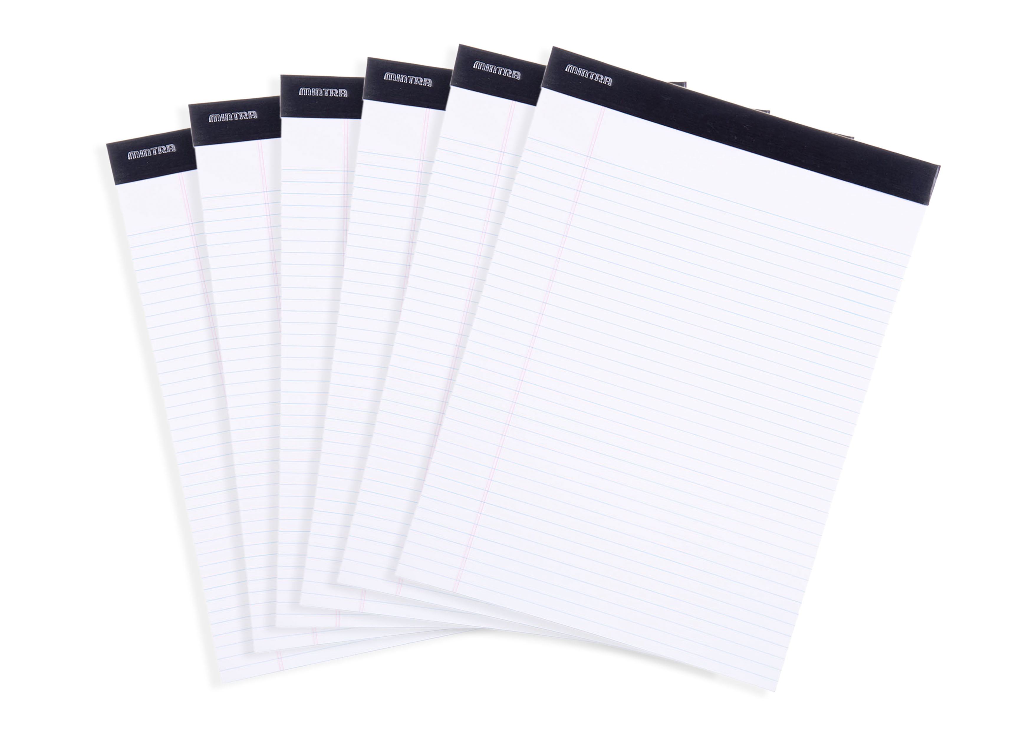 Mintra Office Legal Pads 6pk, 8.5in x 11in, Narrow Ruled, 50 White