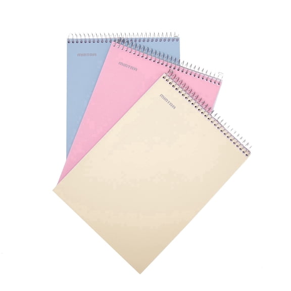 Mintra Office TOP BOUND Durable Spiral Notebooks, 2.92 lb, Spring Pink, Arctic Ice, Sun Yellow