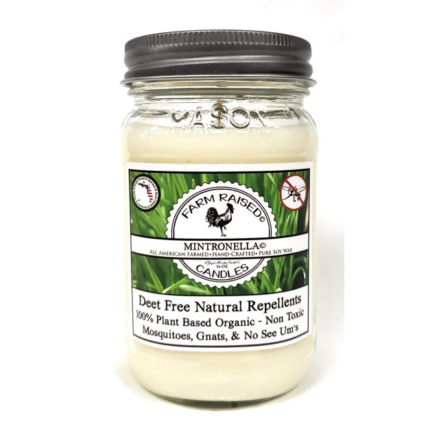Mintronella Natural Mosquito Gnat Fly Patio Candle. Essential Oils of