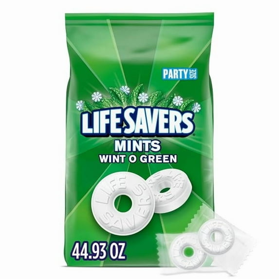 Mints, Bulk Hard Candy Wint-O-Green Breath Mints, 44.93 oz Party Size