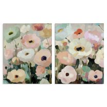 Stupell Industries Minty Garden Flowers 2 Piece Canvas Wall Art Set, design by Annabelle Hall, 30 x 24