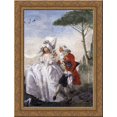 thumbnail image 1 of Minuet in Villa 24x18 Gold Ornate Wood Framed Canvas Art by Giovanni Domenico Tiepolo, 1 of 2