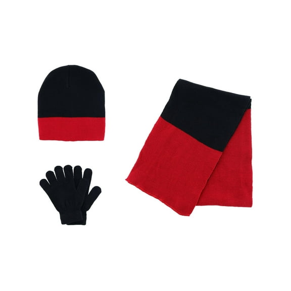 Minus 5 Degrees Boy's 8-18 Color Block Winter Beanie Scarf and Gloves Set