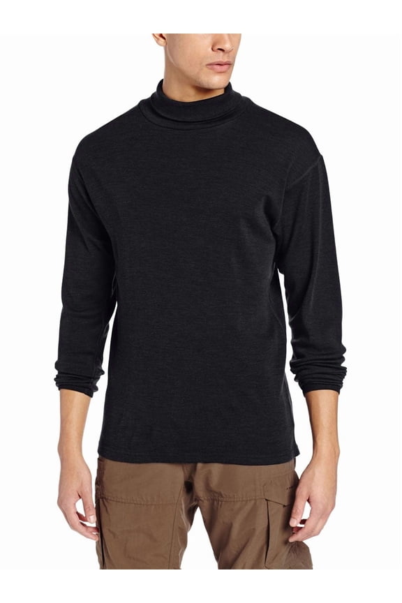 Men's Merino Wool Kinsman Midweight Turtleneck, Black, Medium