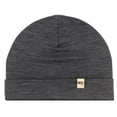 thumbnail image 1 of Unisex - Merino Wool - Lightweight Ridge Cuff Beanie - One Size - Charcoal Gray, 1 of 5