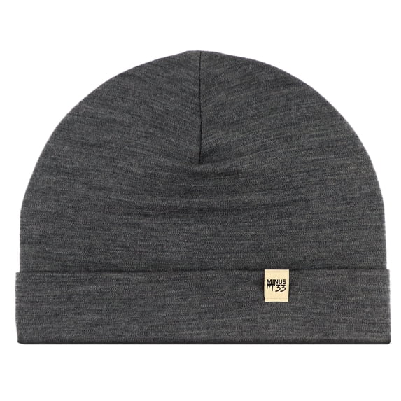 Unisex - Merino Wool - Lightweight Ridge Cuff Beanie - One Size - Charcoal Gray