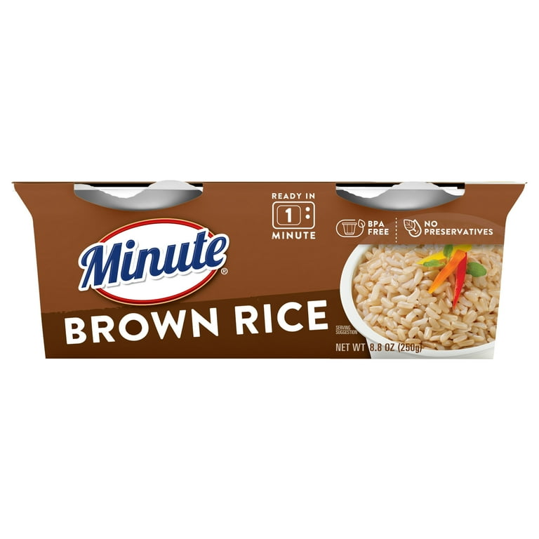 Minute Quick Cooked Brown Rice, Instant Microwaveable Rice Cups, 4.4 oz, 2  Count - Walmart.com