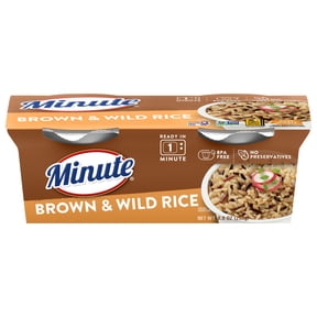 Minute Ready-to-Eat Brown and Wild Rice, Microwaveable Rice Cups, 4.4 oz, 2 Count