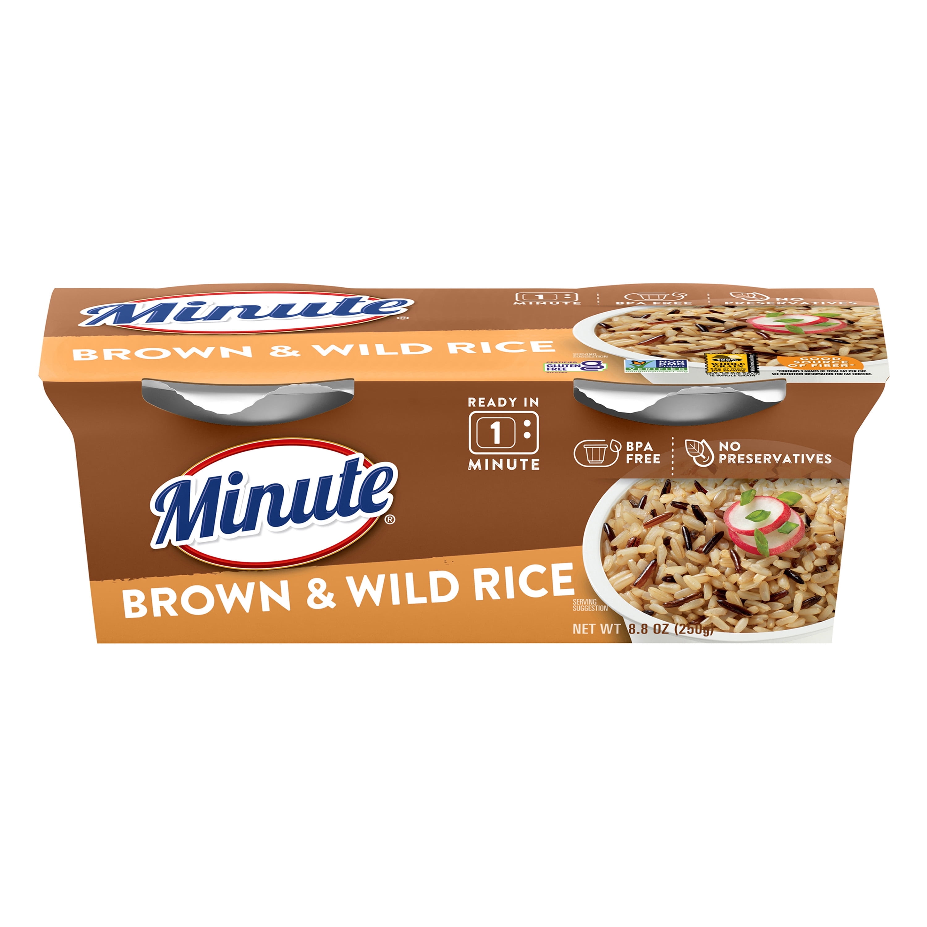 Minute Brown and Wild Rice, Microwaveable Rice Cups, 4.4 oz - Walmart.com