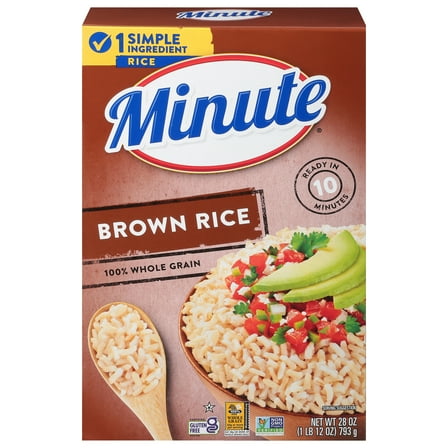 Minute Instant Brown Rice, 100% Whole Grain Rice, Gluten Free, 28 oz