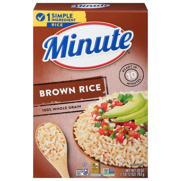 Minute Instant Brown Rice, 100% Whole Grain Rice, Gluten Free, 28 oz