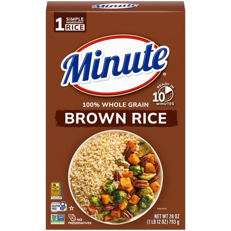 Minute Instant Brown Rice, 100% Whole Grain Rice, Gluten Free, 28 oz