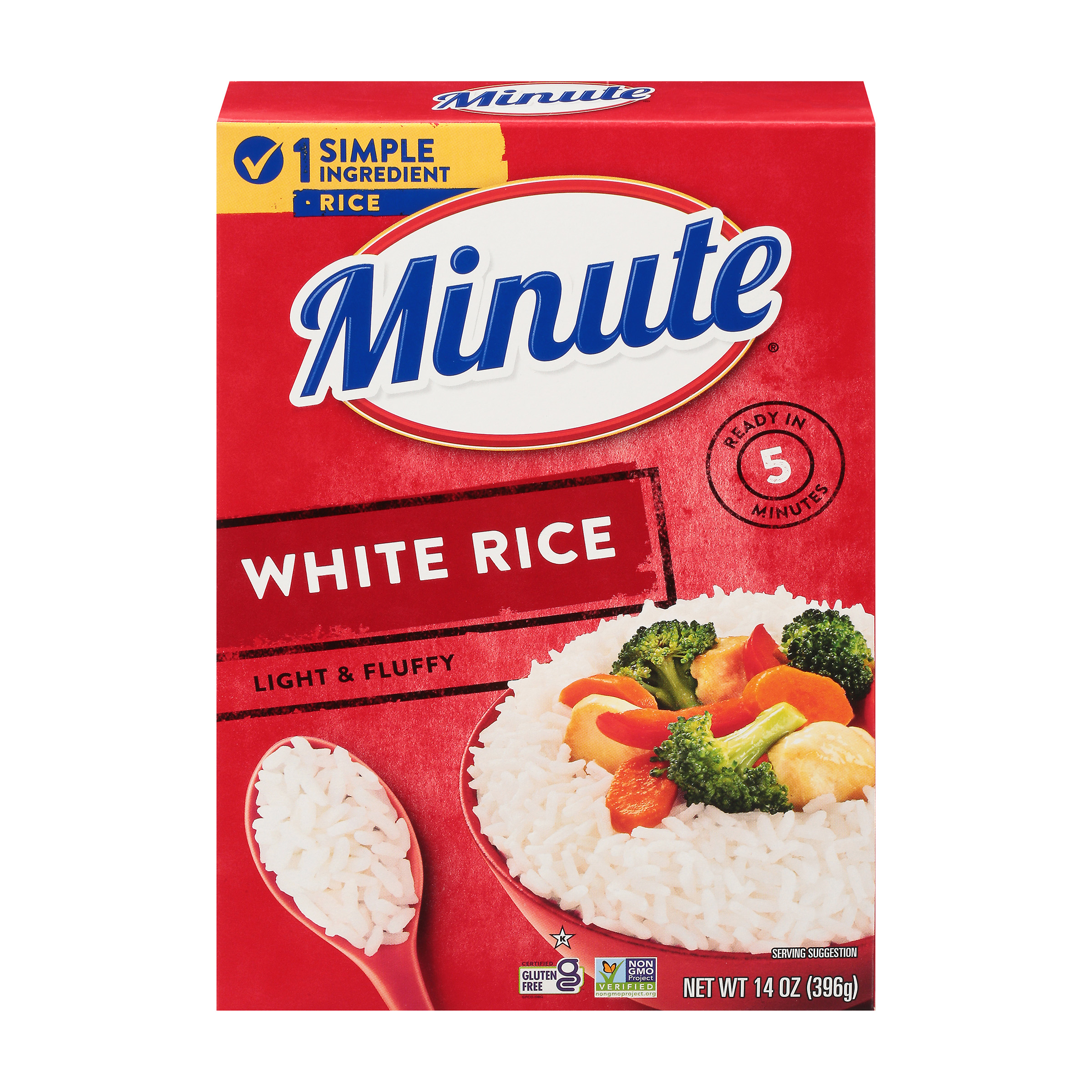 Minute Instant White Rice, Light and Fluffy, 14 oz - image 1 of 8