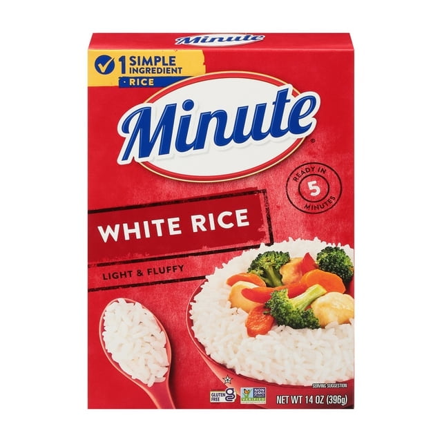 Minute Instant White Rice, Light and Fluffy, Gluten Free, 14 oz(2 Packs)