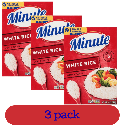 Minute Instant White Rice, Light and Fluffy, Gluten Free, 14 oz (3 Pack)