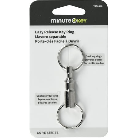 Minute Key Pull Apart Key-Ring, Key-Chain, 1", Metal