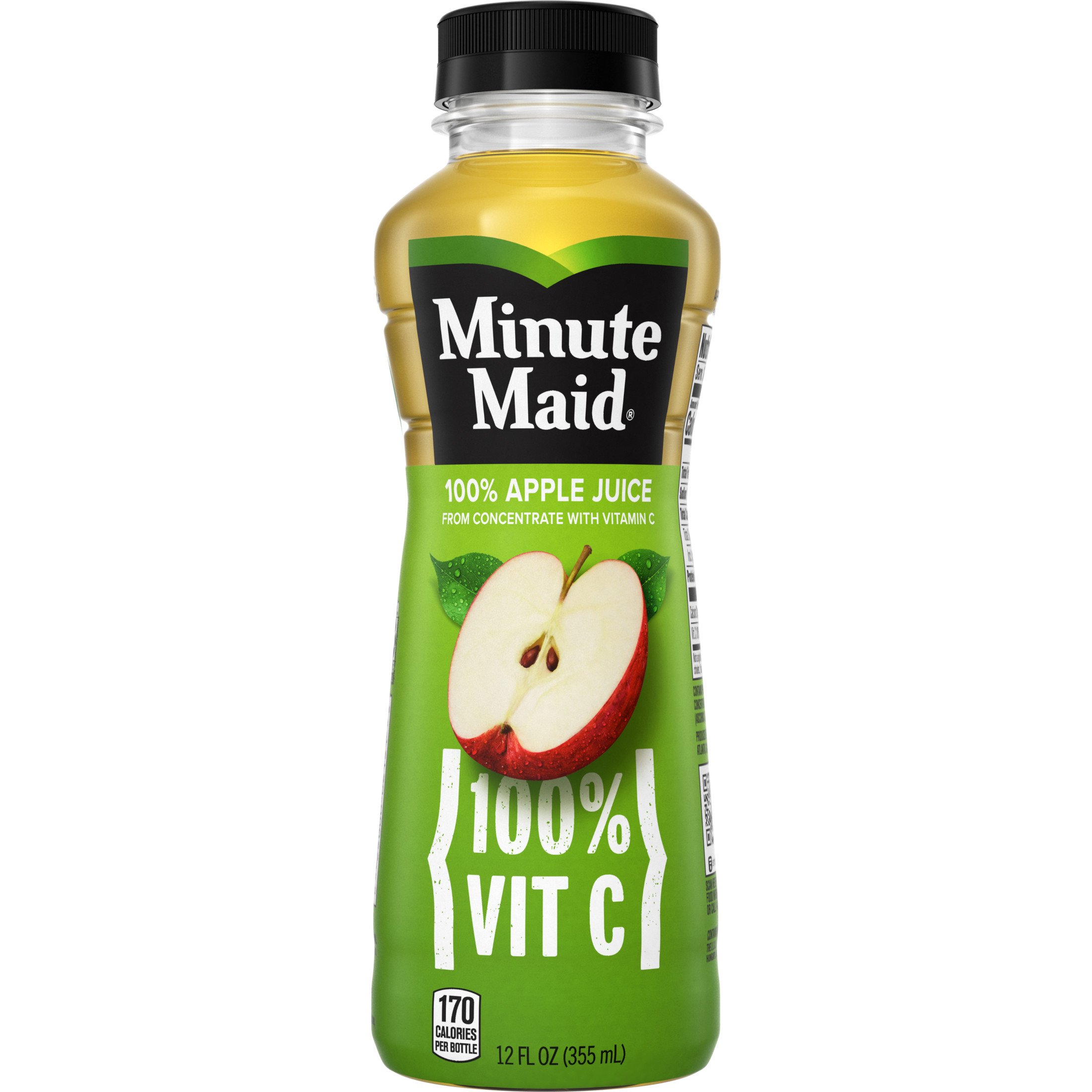 Minute Maid 100% Vitamin C Apple Fruit Juice, 12 fl oz Bottle - image 1 of 8
