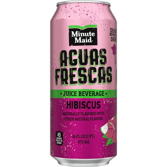 Minute Maid Aguas Frescas Hibiscus Fruit Juice, 16 fl oz Can